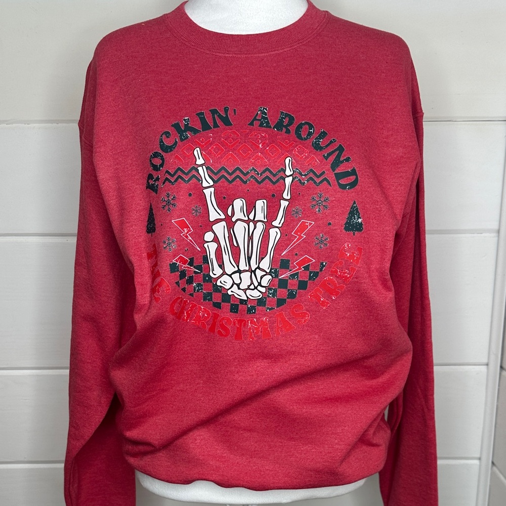 Red Graphic Christmas Sweater